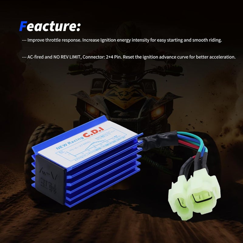 OXCANO GY6 Racing CDI Box Replacement for GY6 50cc 125cc 150cc 139QMB 152QMI 157QMJ Chinese Scooter Moped Go Kart ATV Quads, No Rev Limit - Image 3